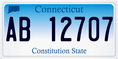 CT license plate AB12707