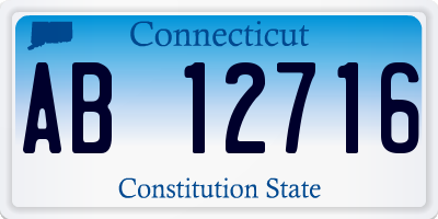 CT license plate AB12716