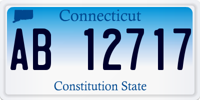 CT license plate AB12717