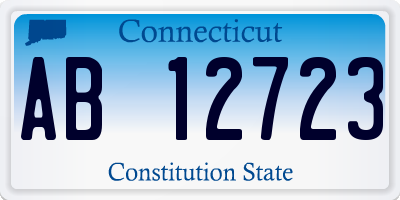 CT license plate AB12723