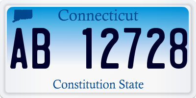 CT license plate AB12728