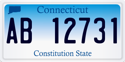 CT license plate AB12731