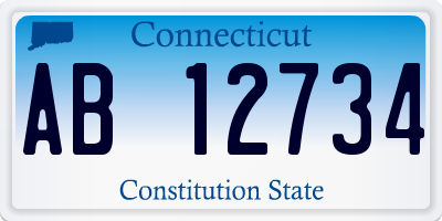 CT license plate AB12734