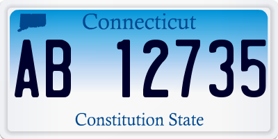 CT license plate AB12735