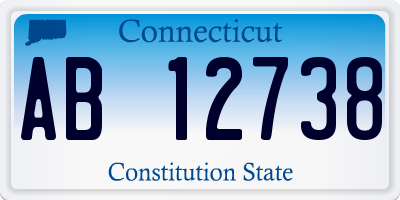 CT license plate AB12738