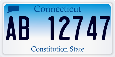 CT license plate AB12747