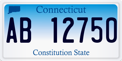 CT license plate AB12750