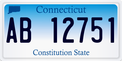 CT license plate AB12751