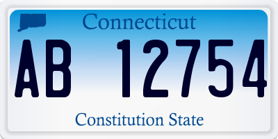 CT license plate AB12754