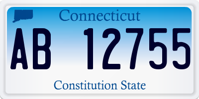 CT license plate AB12755