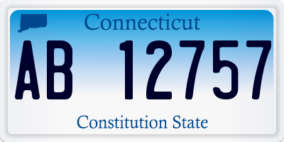 CT license plate AB12757