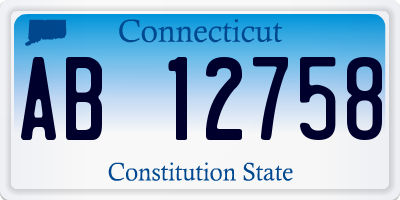 CT license plate AB12758