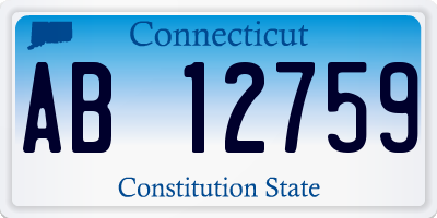 CT license plate AB12759