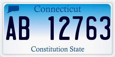 CT license plate AB12763