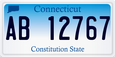 CT license plate AB12767