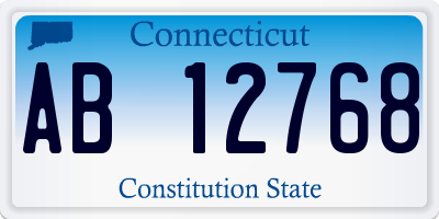 CT license plate AB12768