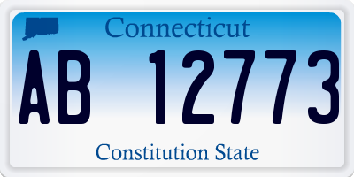 CT license plate AB12773