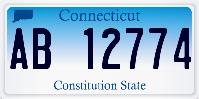 CT license plate AB12774