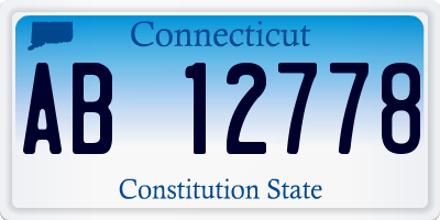 CT license plate AB12778