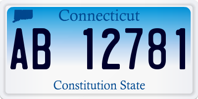 CT license plate AB12781