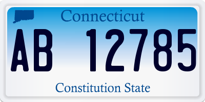 CT license plate AB12785