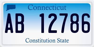 CT license plate AB12786