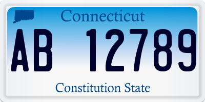 CT license plate AB12789