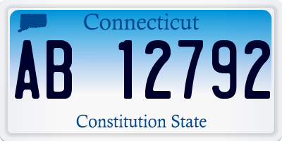 CT license plate AB12792