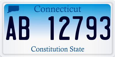 CT license plate AB12793