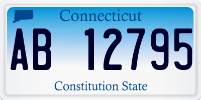 CT license plate AB12795