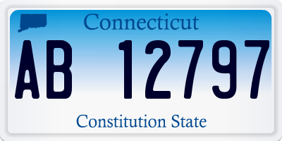 CT license plate AB12797