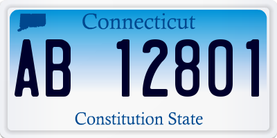 CT license plate AB12801