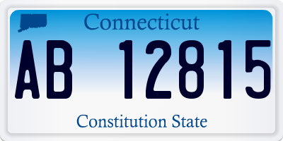 CT license plate AB12815