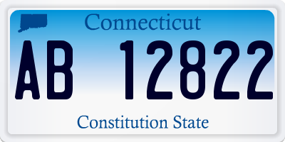CT license plate AB12822