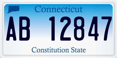 CT license plate AB12847