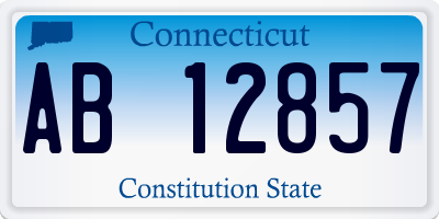 CT license plate AB12857