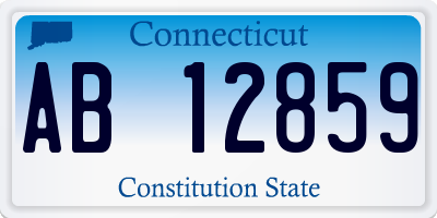 CT license plate AB12859