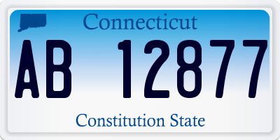 CT license plate AB12877