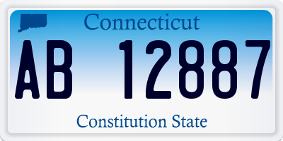 CT license plate AB12887