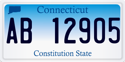 CT license plate AB12905