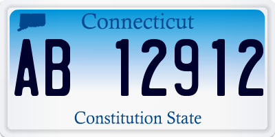 CT license plate AB12912