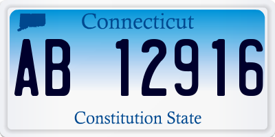 CT license plate AB12916