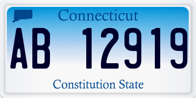 CT license plate AB12919