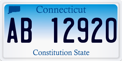 CT license plate AB12920