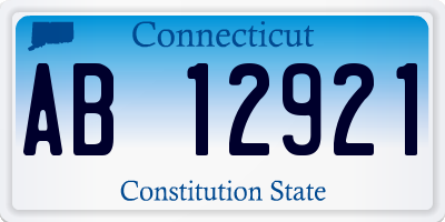 CT license plate AB12921