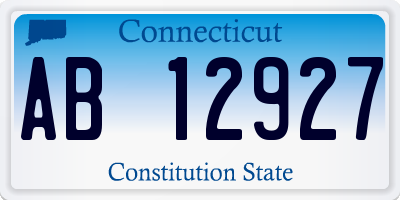 CT license plate AB12927