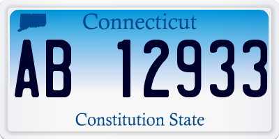 CT license plate AB12933