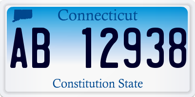 CT license plate AB12938