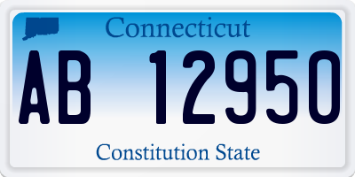 CT license plate AB12950