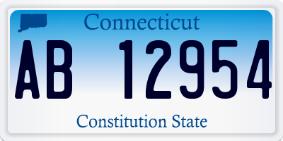 CT license plate AB12954